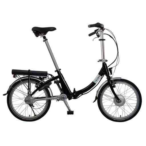 Beixo Compact Electra Low | Elektrische Vouwfiets Zwart met 7 versnellingen